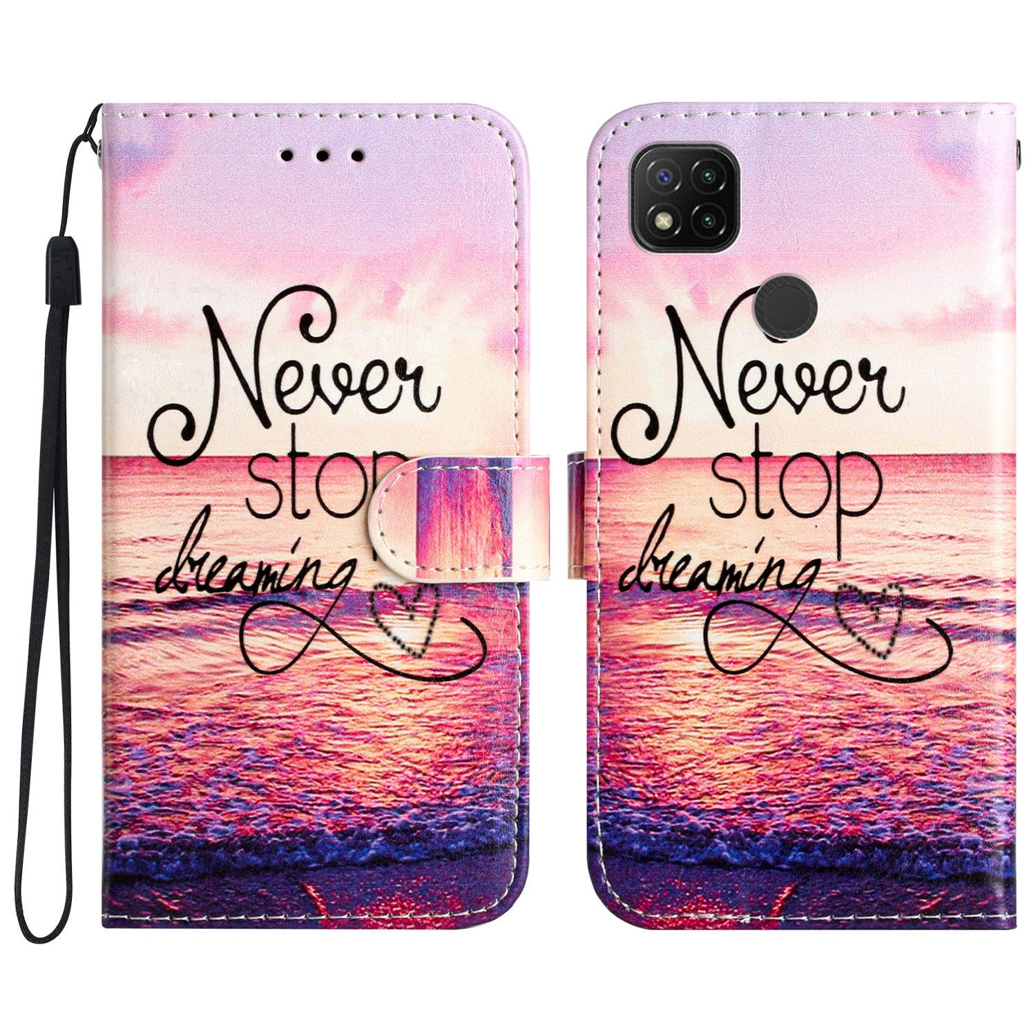 PU Leather Case for Xiaomi Redmi 10A , Magnetic Closure Pattern Printing Stand Wallet Phone Cover