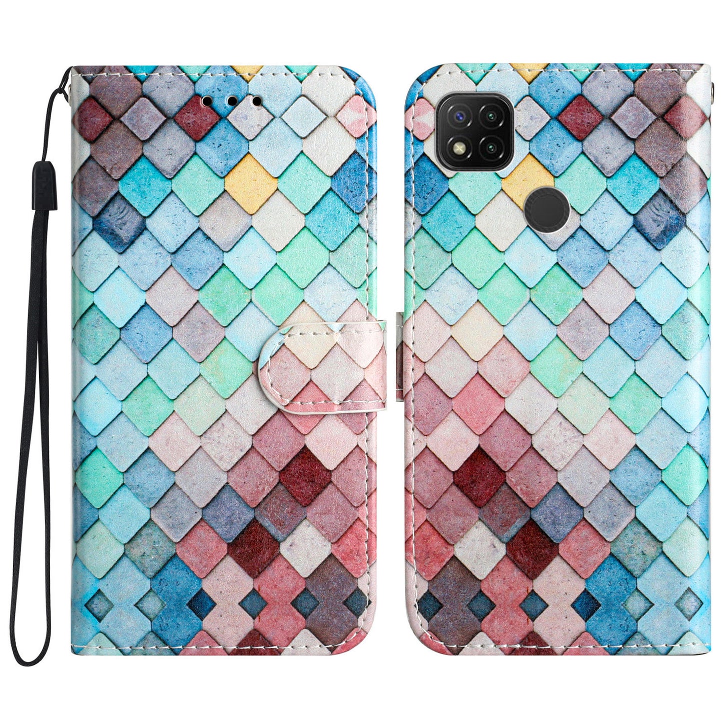 PU Leather Case for Xiaomi Redmi 10A , Magnetic Closure Pattern Printing Stand Wallet Phone Cover