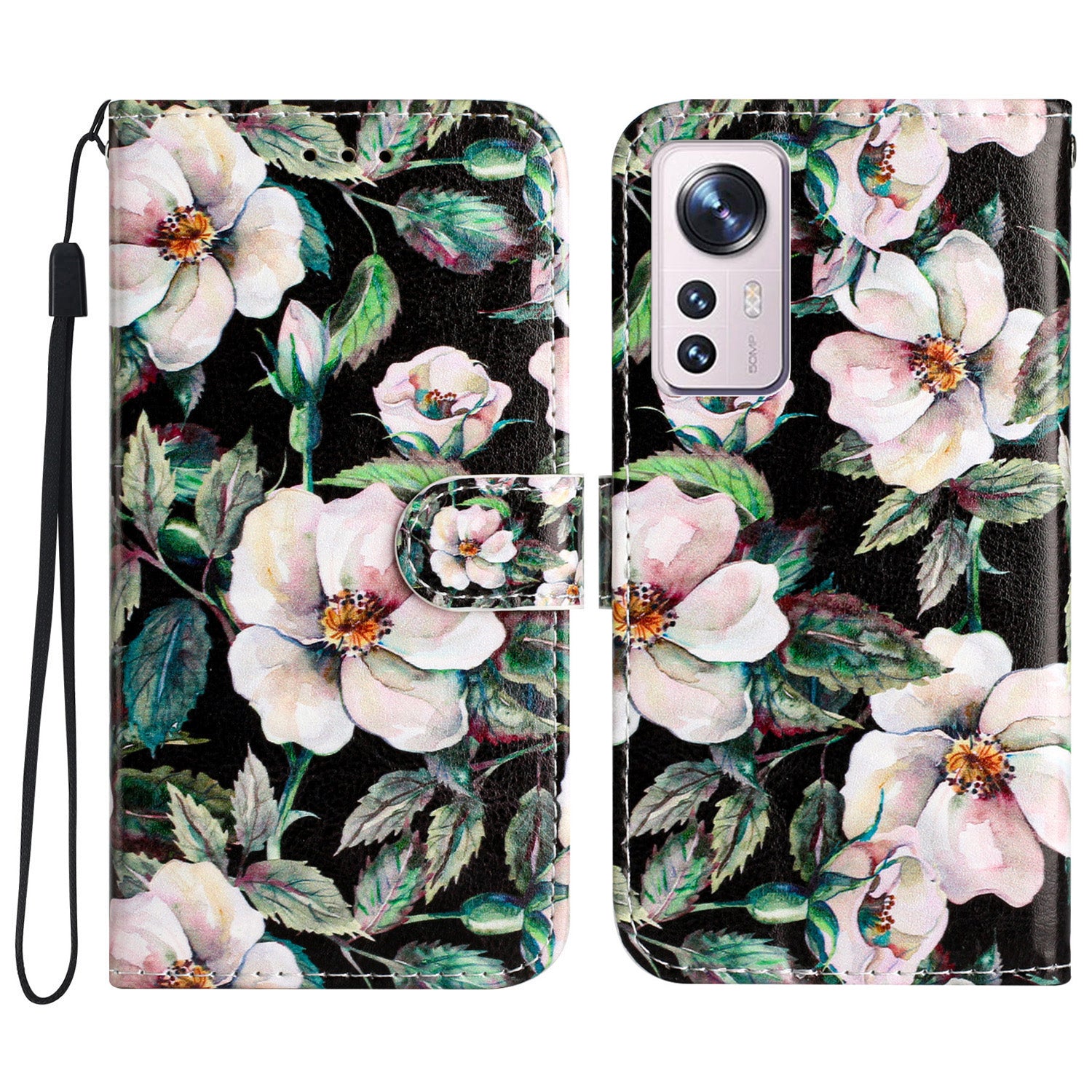 Shockproof Cover for Xiaomi 12 Lite 5G PU Leather Flip Cover Pattern Printing Wallet Phone Case