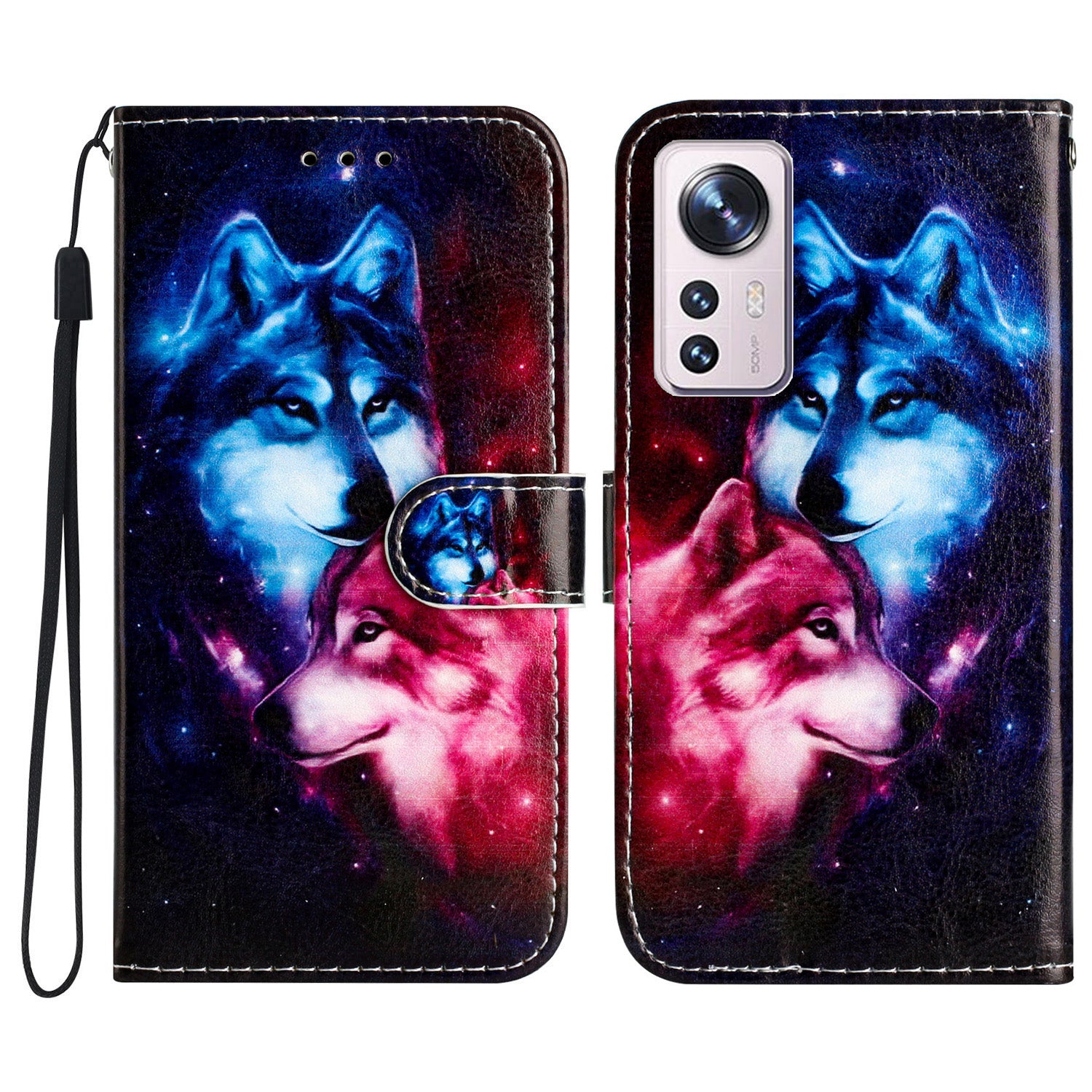 Shockproof Cover for Xiaomi 12 Lite 5G PU Leather Flip Cover Pattern Printing Wallet Phone Case