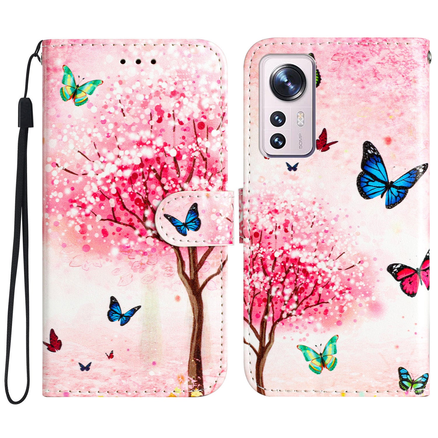 Shockproof Cover for Xiaomi 12 Lite 5G PU Leather Flip Cover Pattern Printing Wallet Phone Case