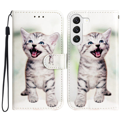 For Samsung Galaxy S23 Pattern Printing Shockproof Phone Case Folding Stand Leather Wallet Cover