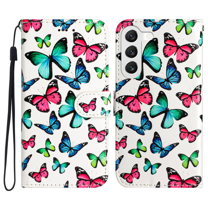 For Samsung Galaxy S23 Pattern Printing Shockproof Phone Case Folding Stand Leather Wallet Cover
