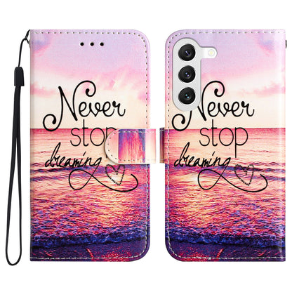 For Samsung Galaxy S23+ Pattern Printing Anti-drop Phone Wallet Case Flip Stand Leather Shell
