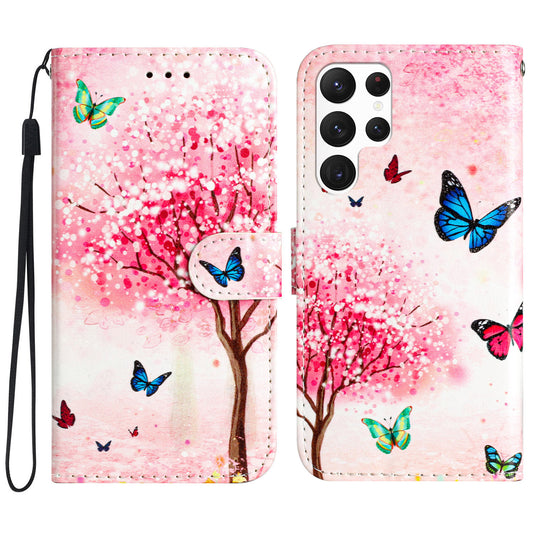 For Samsung Galaxy S23 Ultra Flip PU Leather Phone Cover Stand Pattern Printing Wallet Case