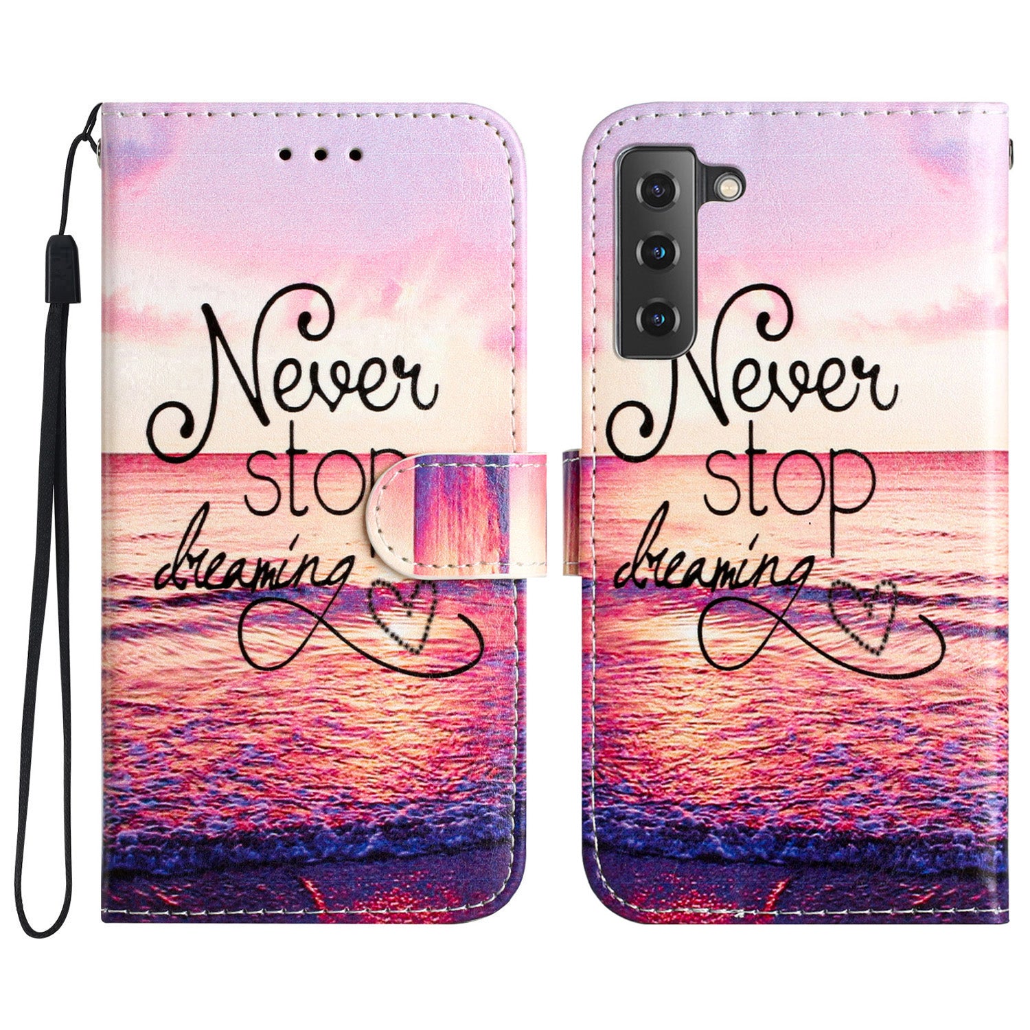 For Samsung Galaxy S22 5G Pattern Printing PU Leather Phone Case Wallet Stand Flip Shockproof Cover
