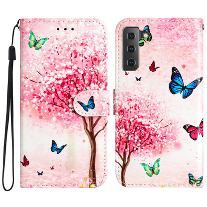 For Samsung Galaxy S22 5G Pattern Printing PU Leather Phone Case Wallet Stand Flip Shockproof Cover