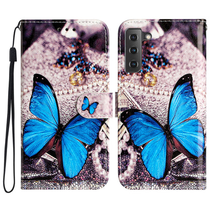 For Samsung Galaxy S22 5G Pattern Printing PU Leather Phone Case Wallet Stand Flip Shockproof Cover