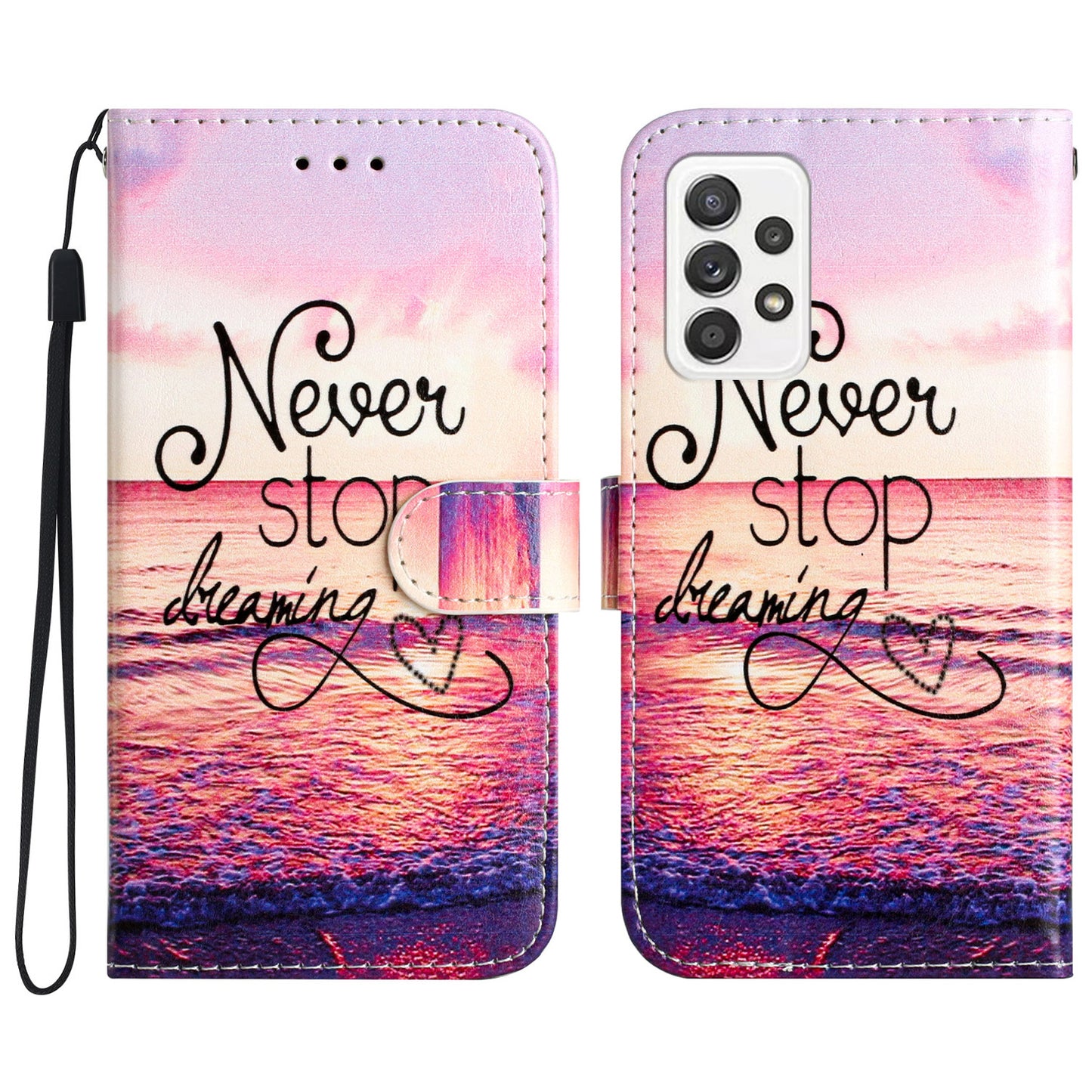 For Samsung Galaxy A53 5G Pattern Printing Phone Case PU Leather Wallet Shockproof Stand Cover