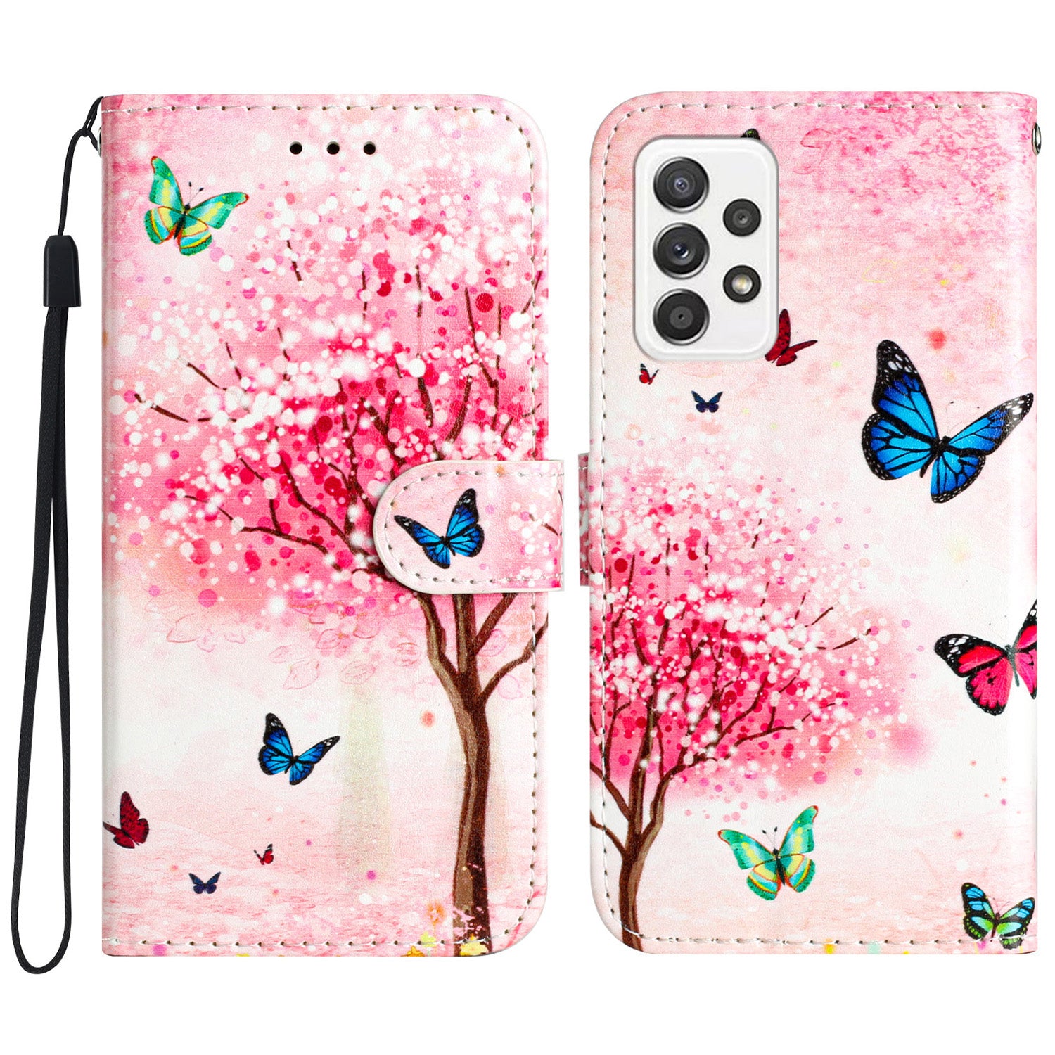 For Samsung Galaxy A53 5G Pattern Printing Phone Case PU Leather Wallet Shockproof Stand Cover
