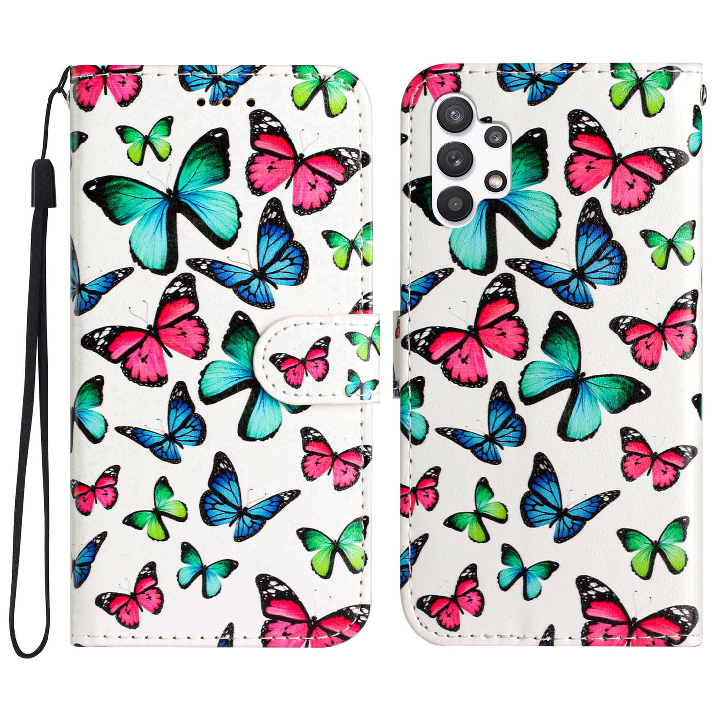 For Samsung Galaxy A32 5G PU Leather Wallet Cover Stand Pattern Printing Flip Phone Case