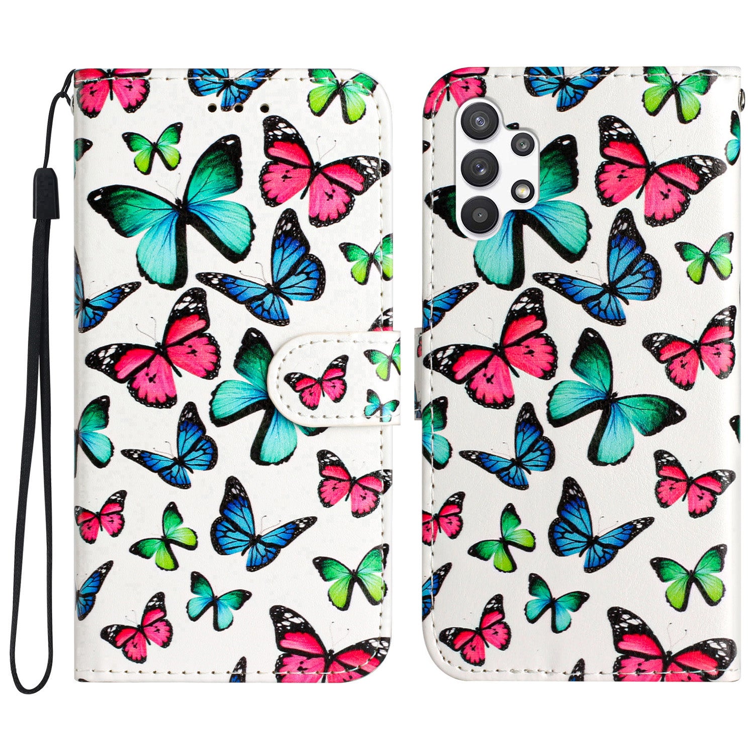 For Samsung Galaxy A32 5G PU Leather Wallet Cover Stand Pattern Printing Flip Phone Case