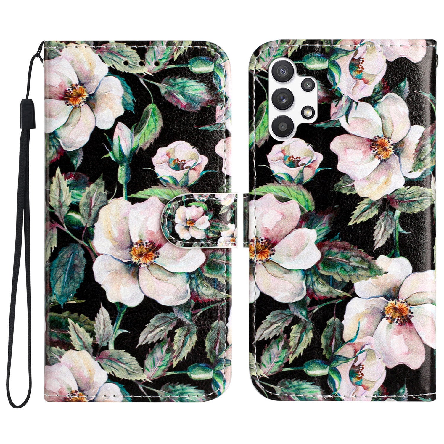For Samsung Galaxy A32 5G PU Leather Wallet Cover Stand Pattern Printing Flip Phone Case