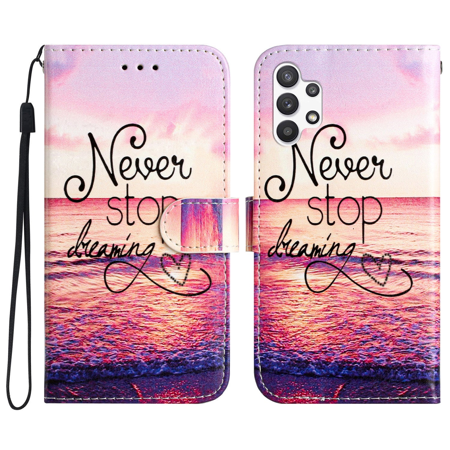 For Samsung Galaxy A32 5G PU Leather Wallet Cover Stand Pattern Printing Flip Phone Case