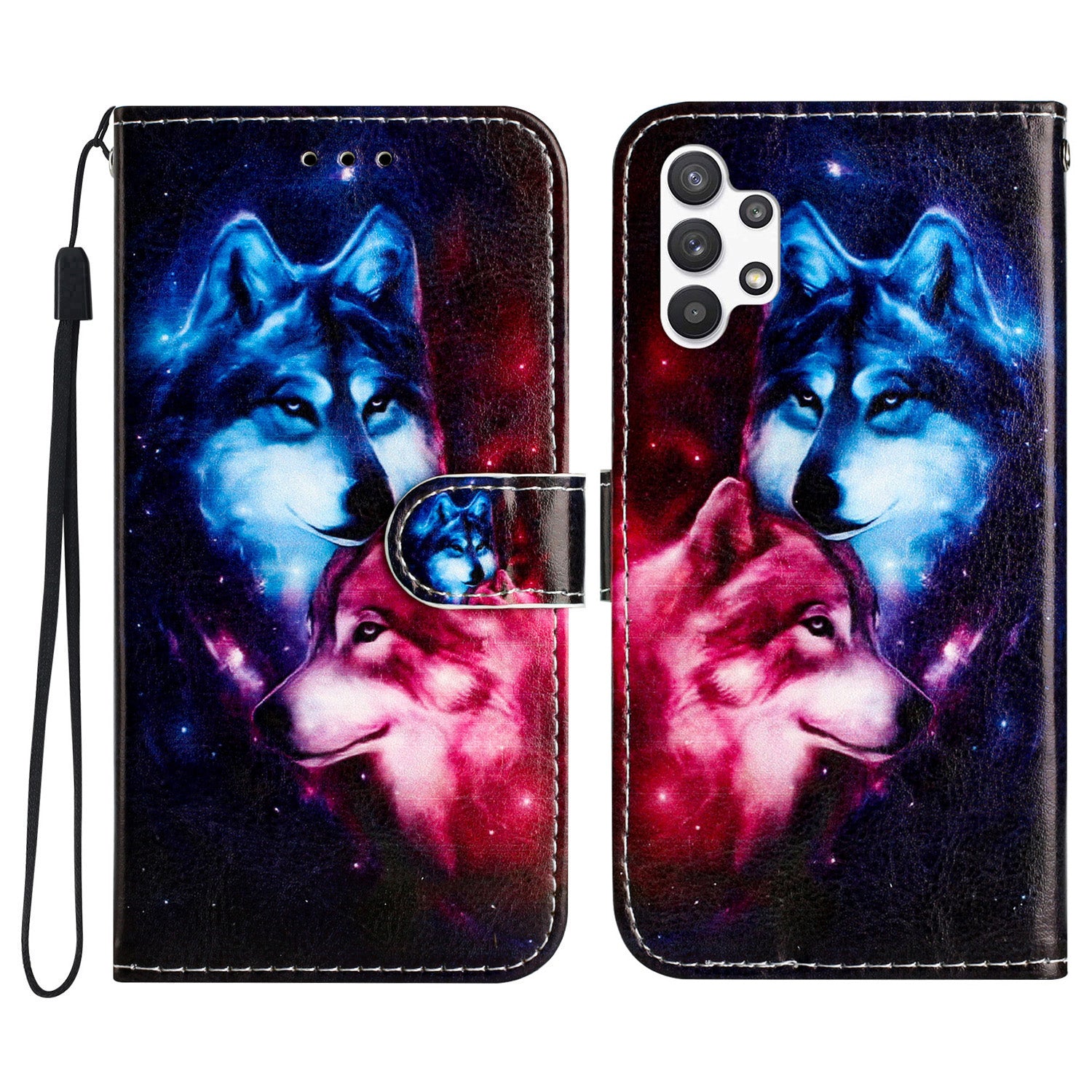 For Samsung Galaxy A32 5G PU Leather Wallet Cover Stand Pattern Printing Flip Phone Case