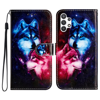 For Samsung Galaxy A32 5G PU Leather Wallet Cover Stand Pattern Printing Flip Phone Case