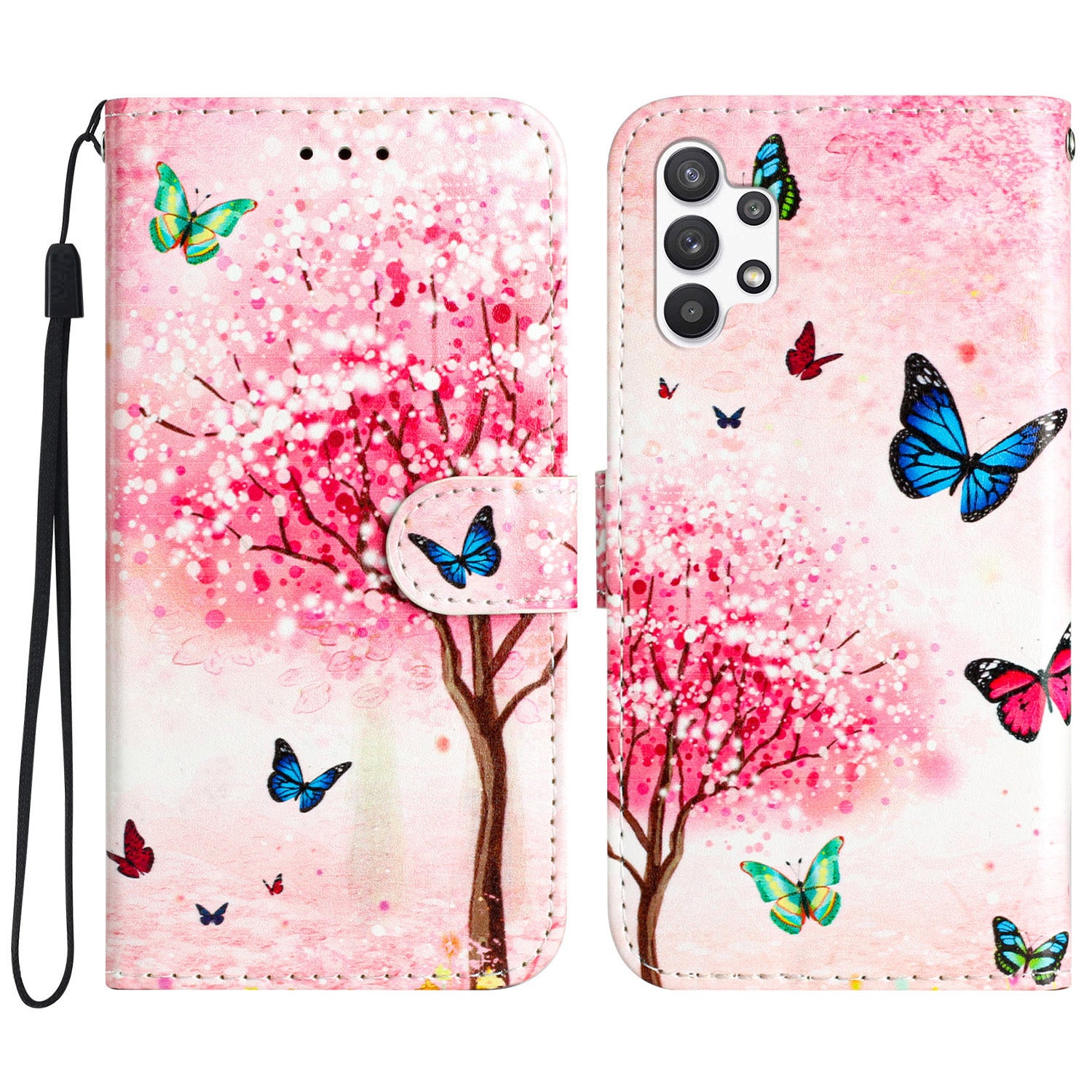 For Samsung Galaxy A32 5G PU Leather Wallet Cover Stand Pattern Printing Flip Phone Case