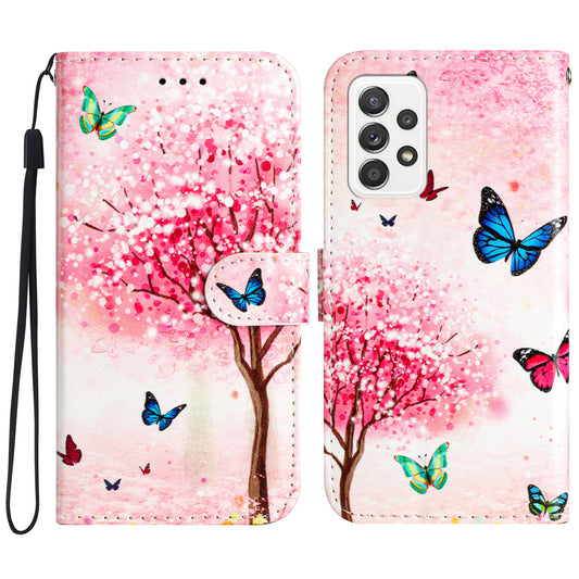 For Samsung Galaxy A72 5G / 4G Anti-drop Stand Phone Case Pattern Printing Leather Wallet Shell