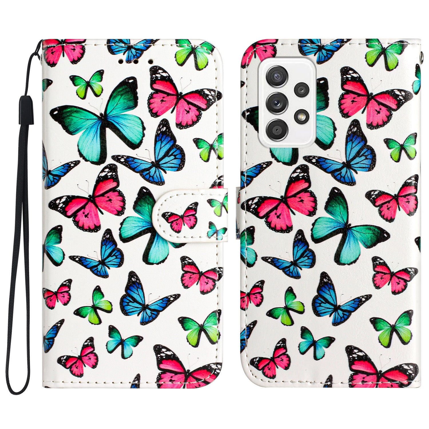 For Samsung Galaxy A72 5G / 4G Anti-drop Stand Phone Case Pattern Printing Leather Wallet Shell