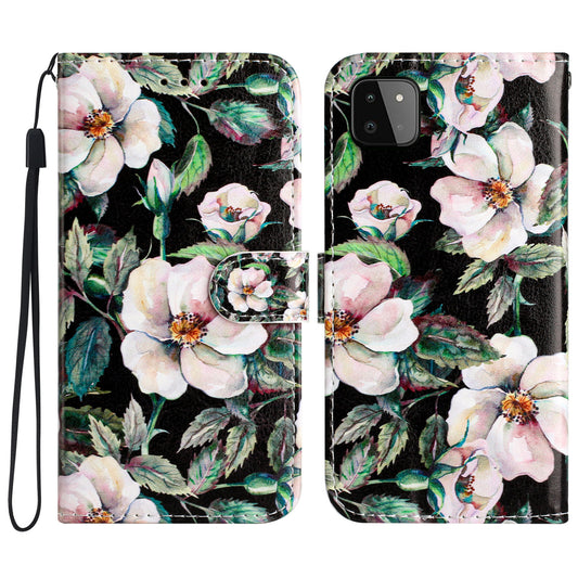 For Samsung Galaxy A22 5G (EU Version) Leather Wallet Full Protection Phone Case Pattern Printing Stand Cover