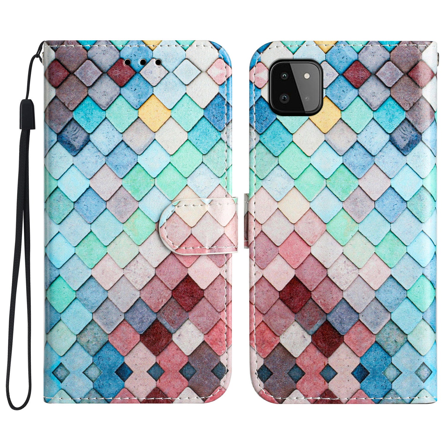For Samsung Galaxy A22 5G (EU Version) Leather Wallet Full Protection Phone Case Pattern Printing Stand Cover