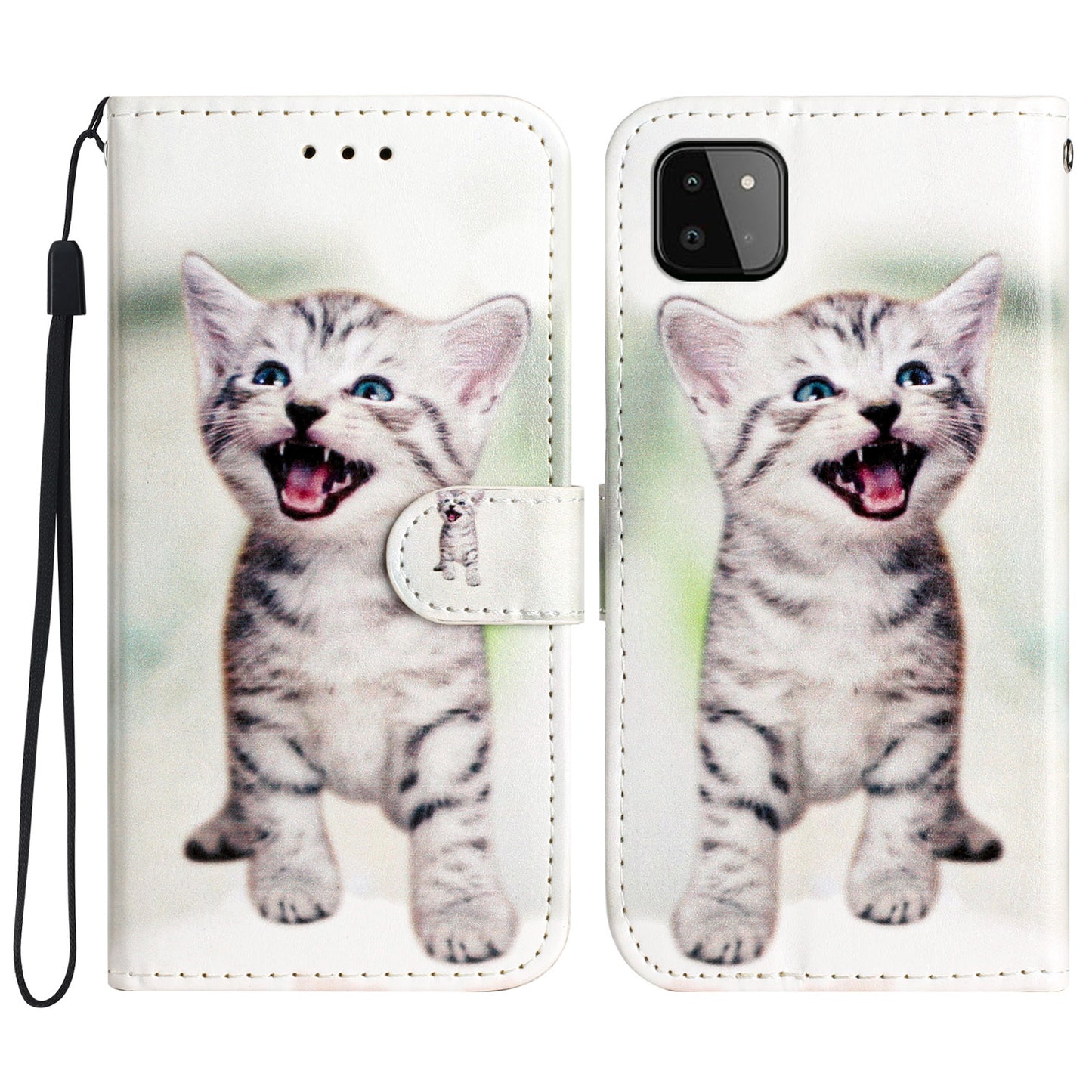 For Samsung Galaxy A22 5G (EU Version) Leather Wallet Full Protection Phone Case Pattern Printing Stand Cover