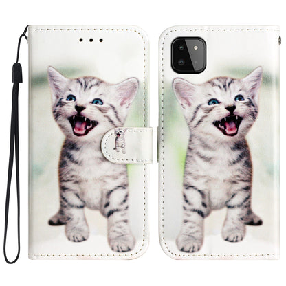 For Samsung Galaxy A22 5G (EU Version) Leather Wallet Full Protection Phone Case Pattern Printing Stand Cover