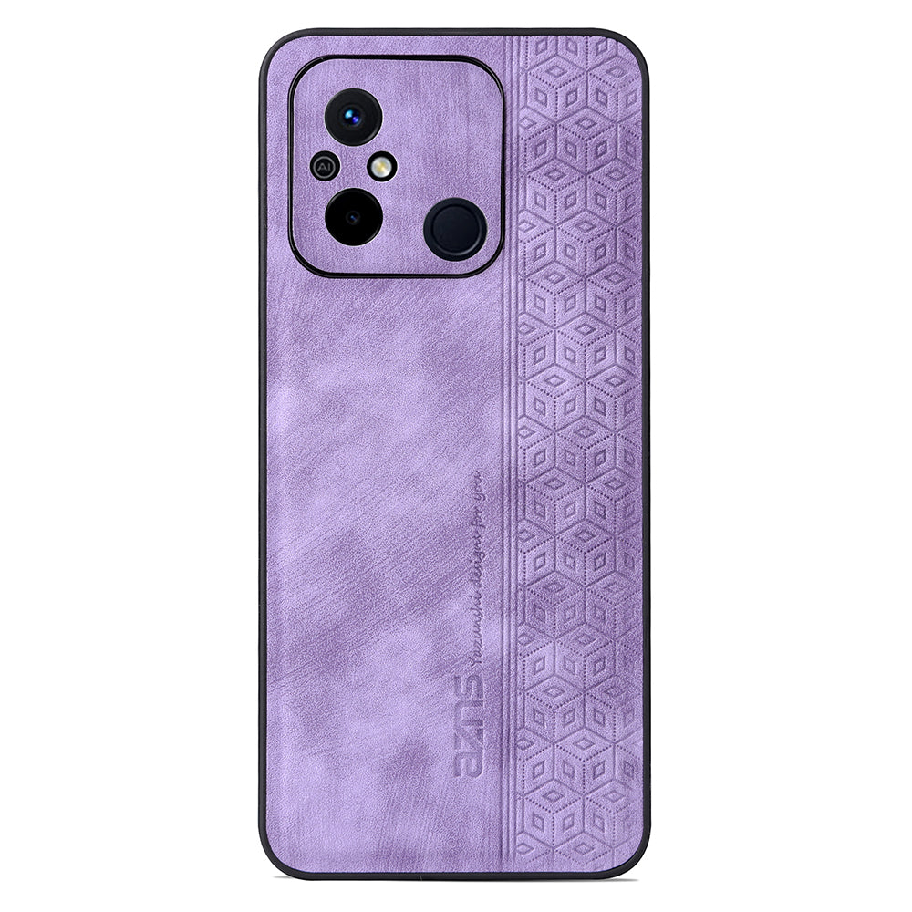 AZNS For Xiaomi Redmi 11A 4G / 12C 4G Phone Case Imprinted Leather Coated TPU Protective Phone Cover