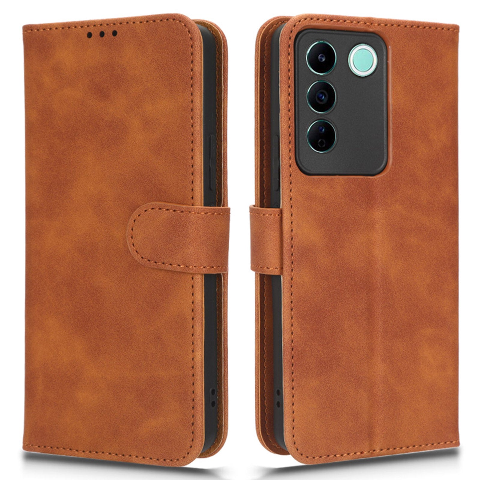 For vivo S16e 5G PU Leather Phone Stand Case Drop-proof Cell Phone Wallet Cover