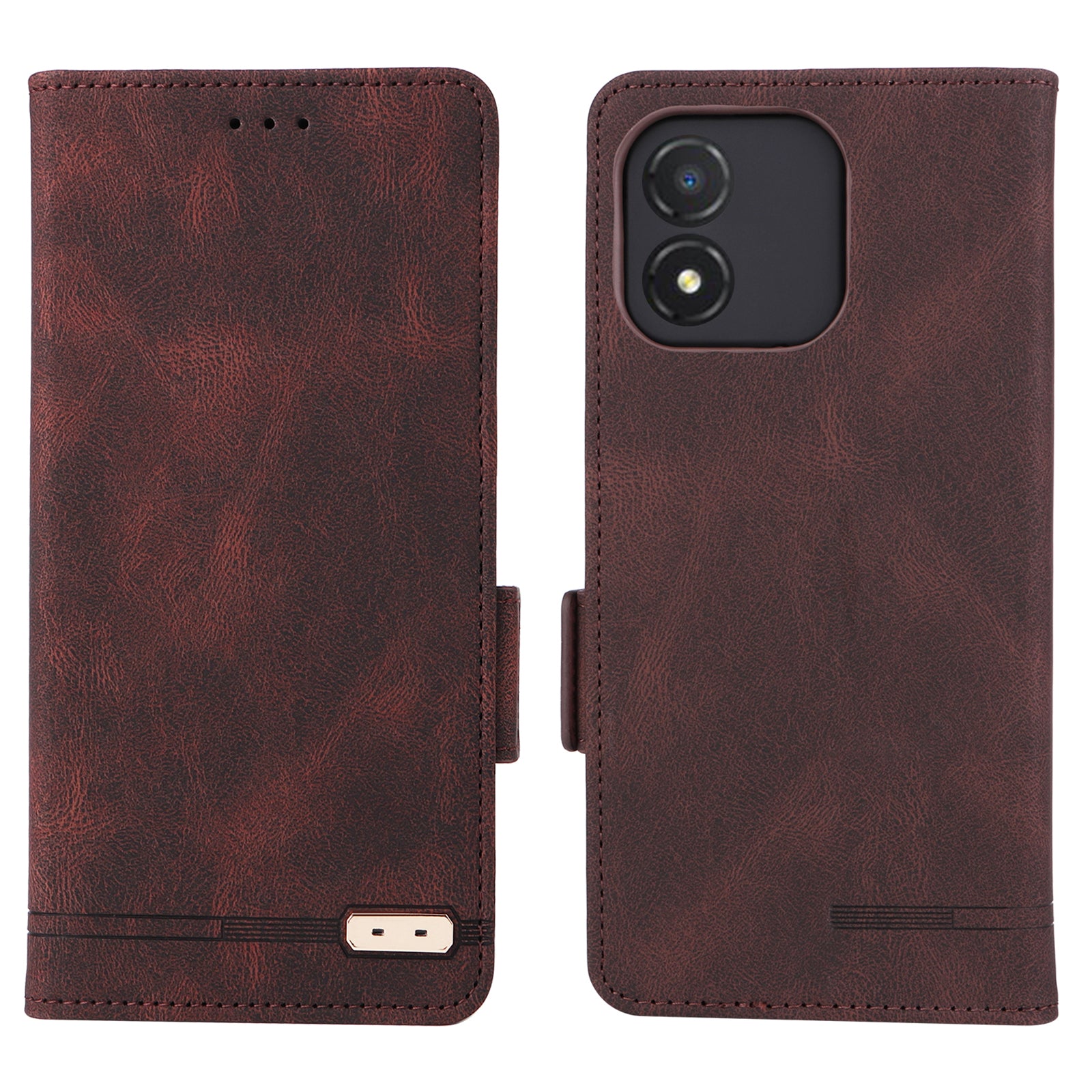 For Honor X5 4G Hardware Decor Leather Phone Case Stand Wallet Protective Phone Cover