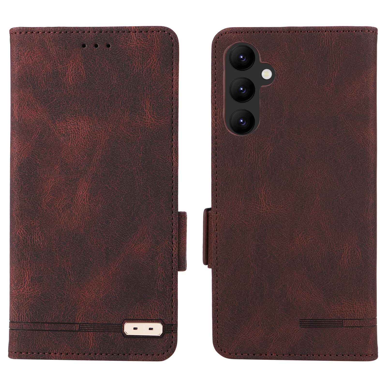 For Samsung Galaxy A24 4G Cell Phone Case Hardware Decor PU Leather Stand Wallet Phone Cover