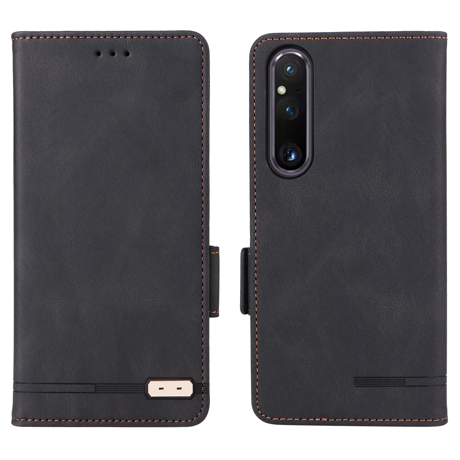 For Sony Xperia 1 V Stand Wallet Leather Phone Case Hardware Decor Protective Phone Cover