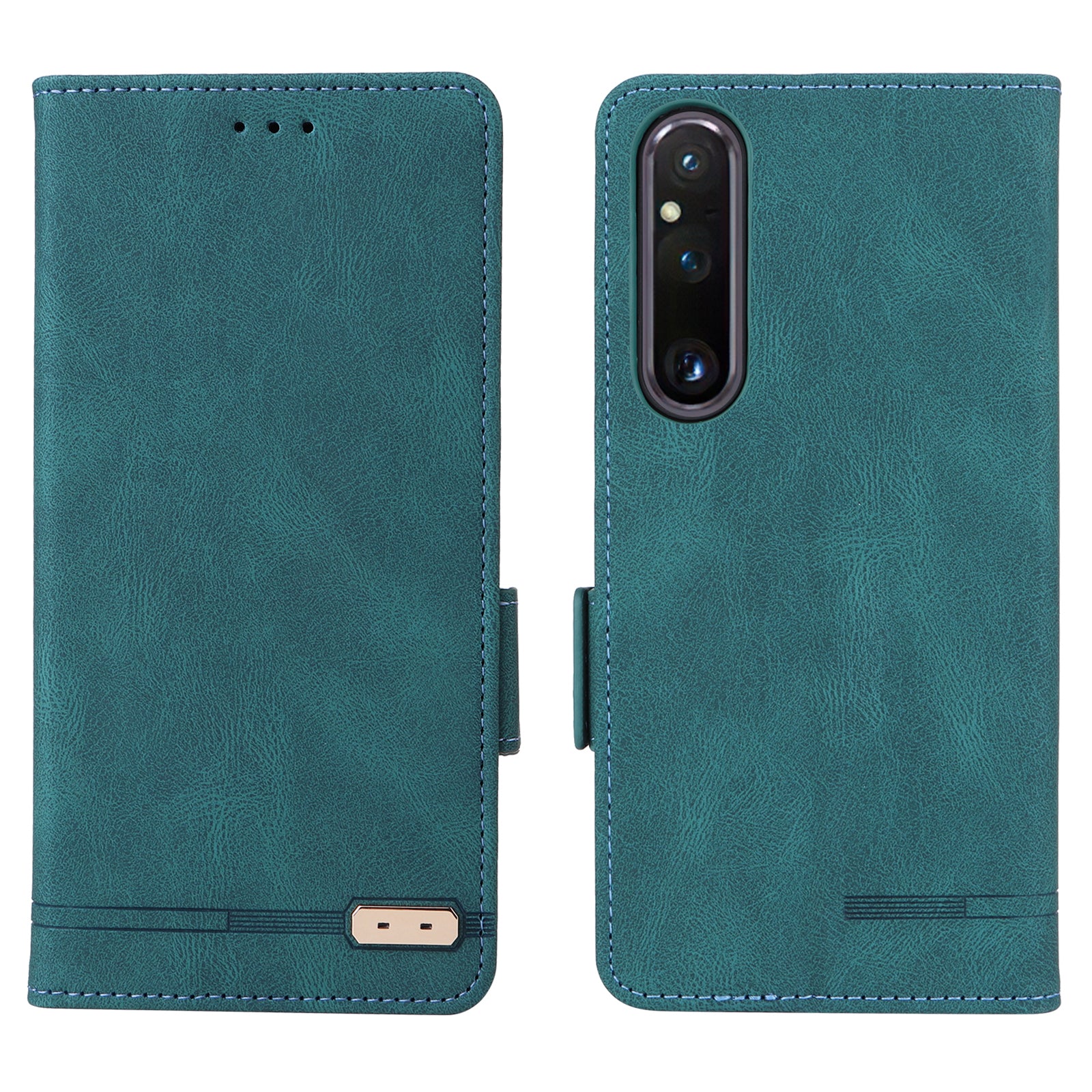 For Sony Xperia 1 V Stand Wallet Leather Phone Case Hardware Decor Protective Phone Cover