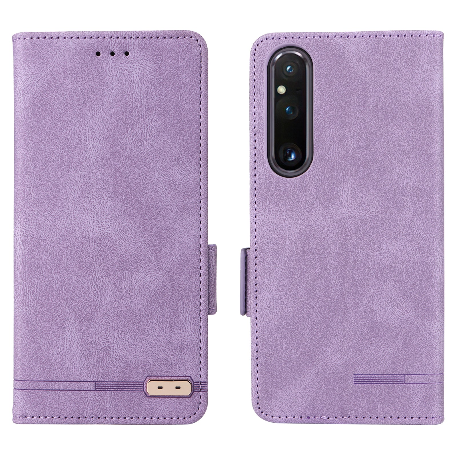 For Sony Xperia 1 V Stand Wallet Leather Phone Case Hardware Decor Protective Phone Cover