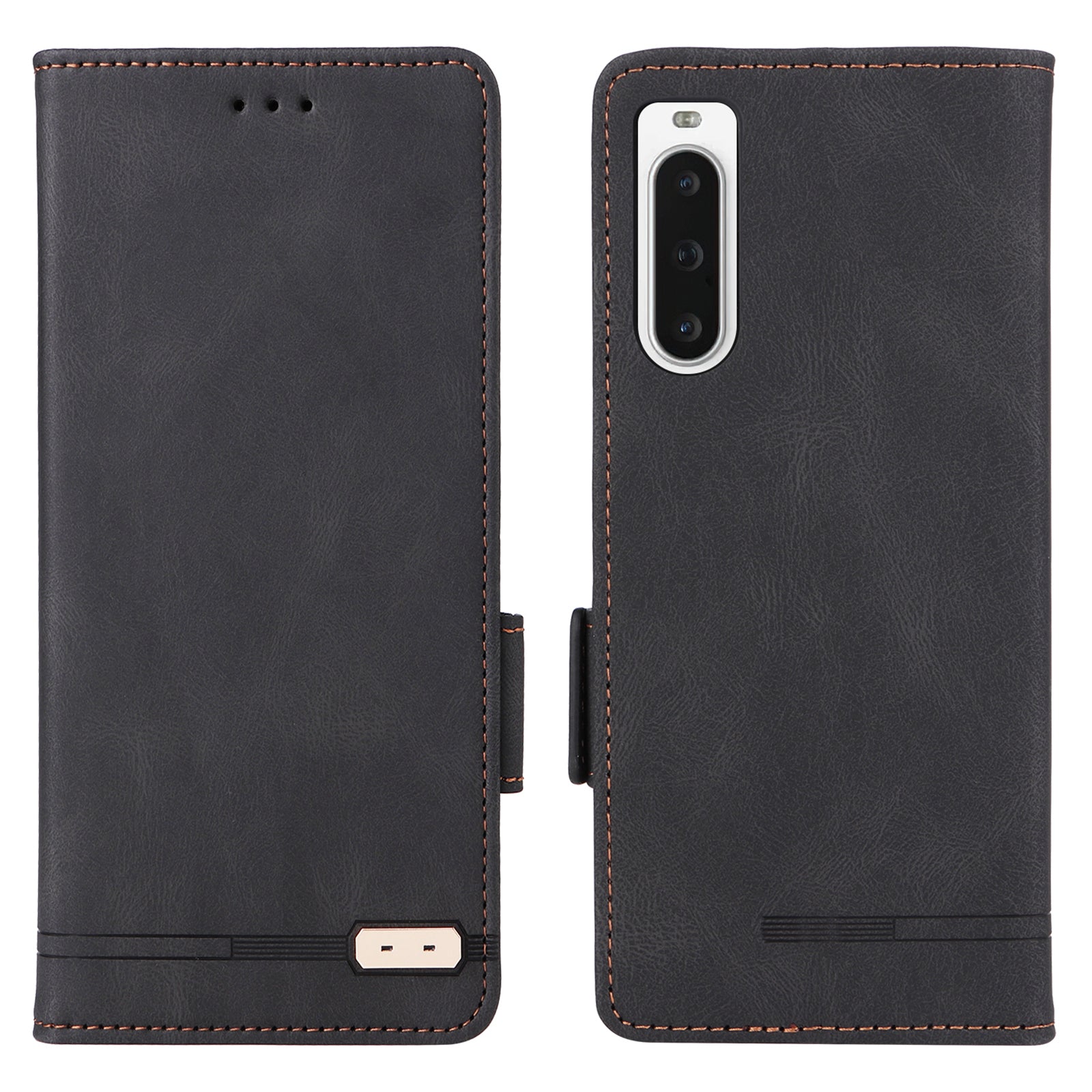 For Sony Xperia 10 V Phone Wallet Case PU Leather Hardware Decor Stand Phone Cover