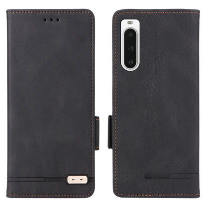 For Sony Xperia 10 V Phone Wallet Case PU Leather Hardware Decor Stand Phone Cover