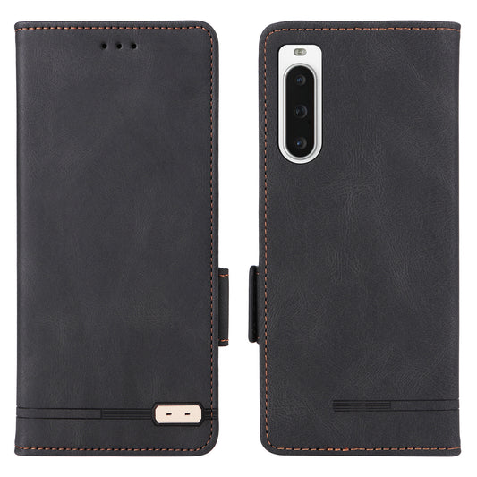 For Sony Xperia 10 V Phone Wallet Case PU Leather Hardware Decor Stand Phone Cover