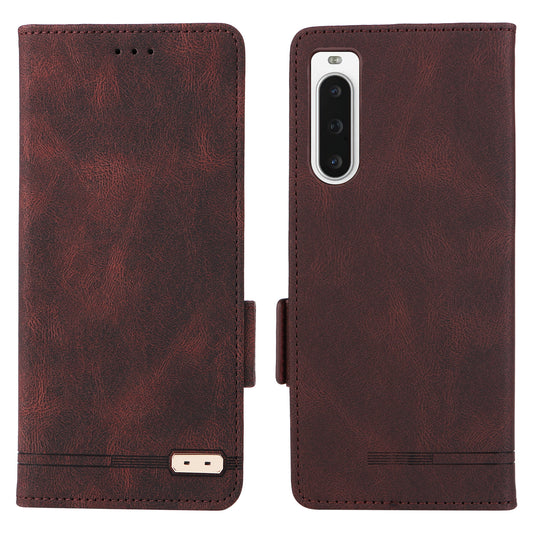 For Sony Xperia 10 V Phone Wallet Case PU Leather Hardware Decor Stand Phone Cover