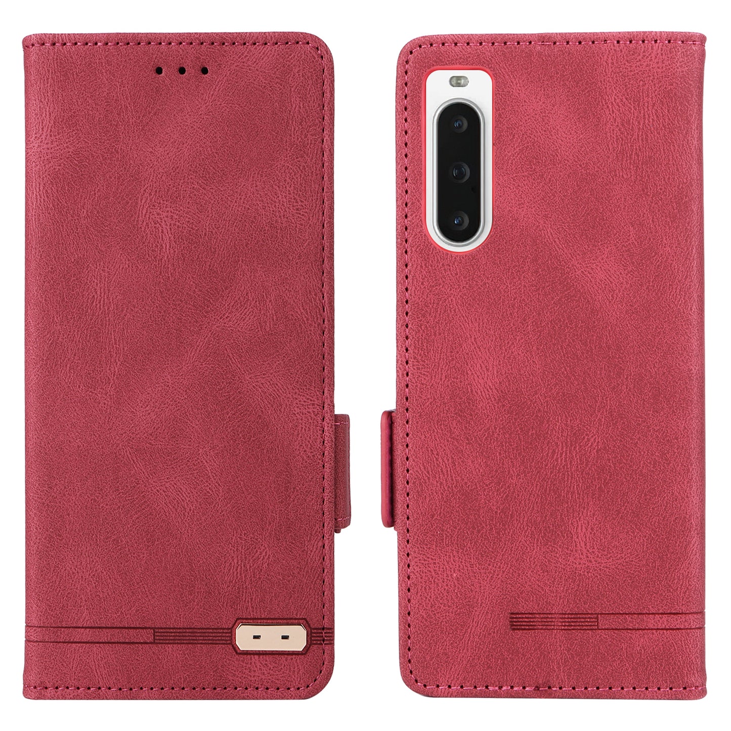 For Sony Xperia 10 V Phone Wallet Case PU Leather Hardware Decor Stand Phone Cover