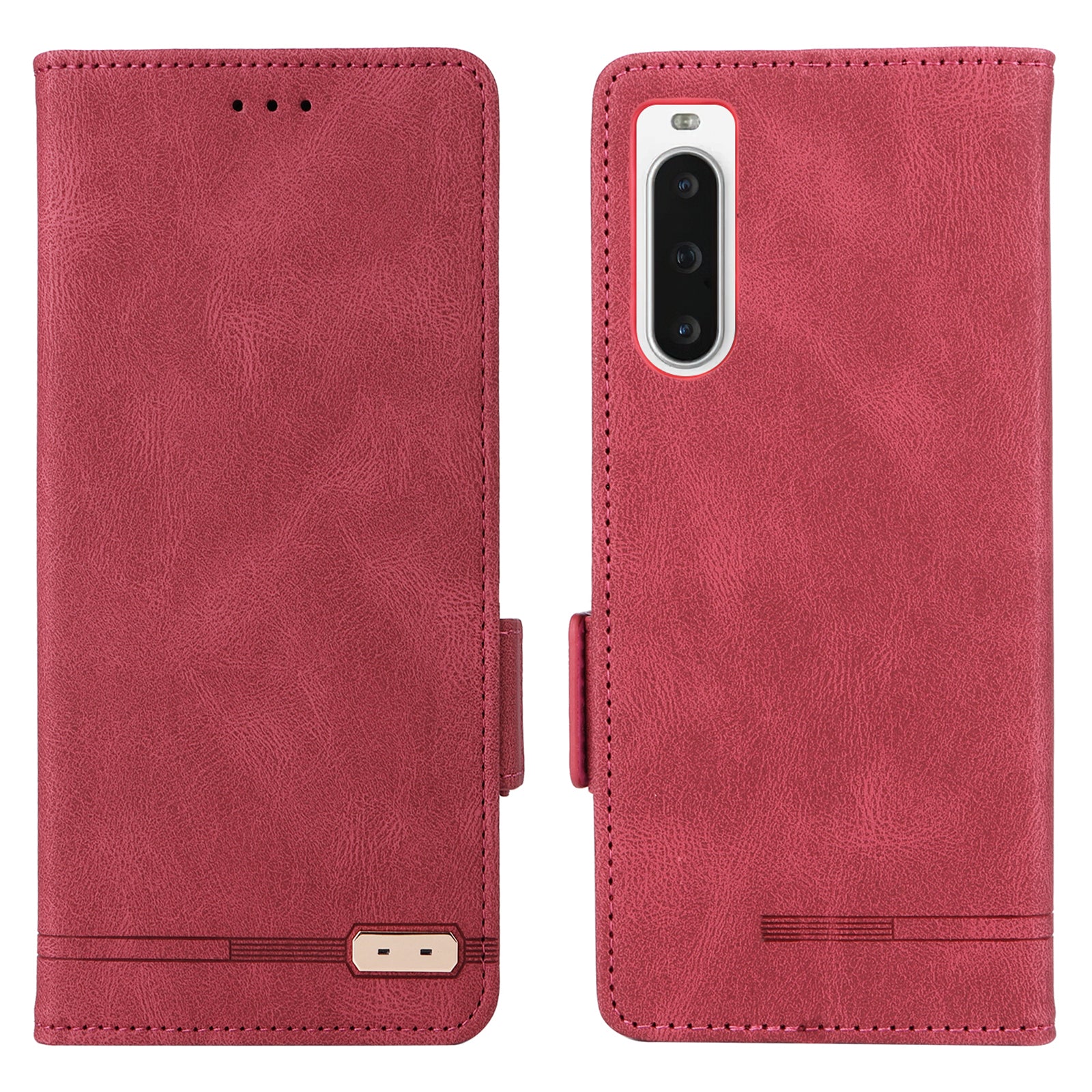 For Sony Xperia 10 V Phone Wallet Case PU Leather Hardware Decor Stand Phone Cover
