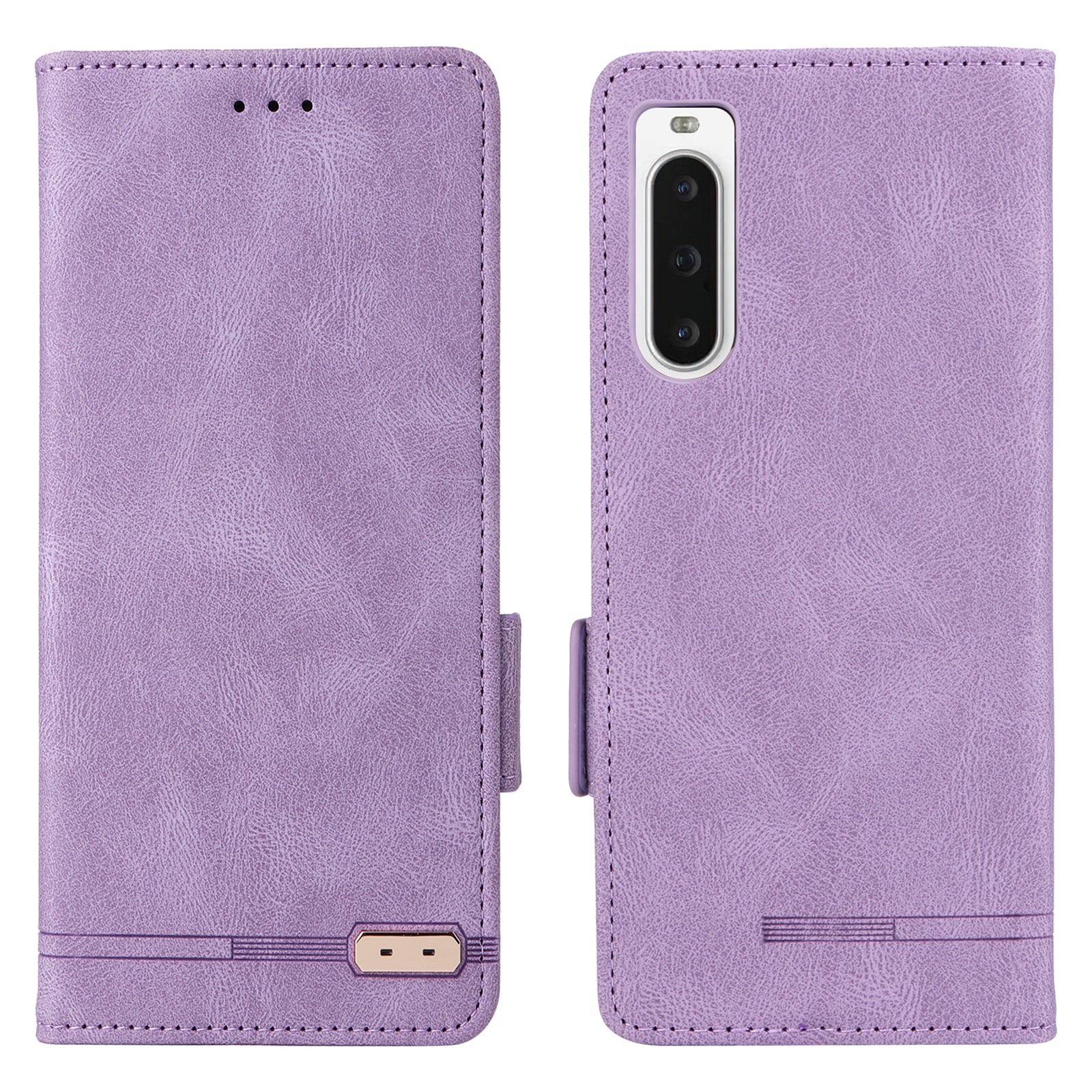 For Sony Xperia 10 V Phone Wallet Case PU Leather Hardware Decor Stand Phone Cover