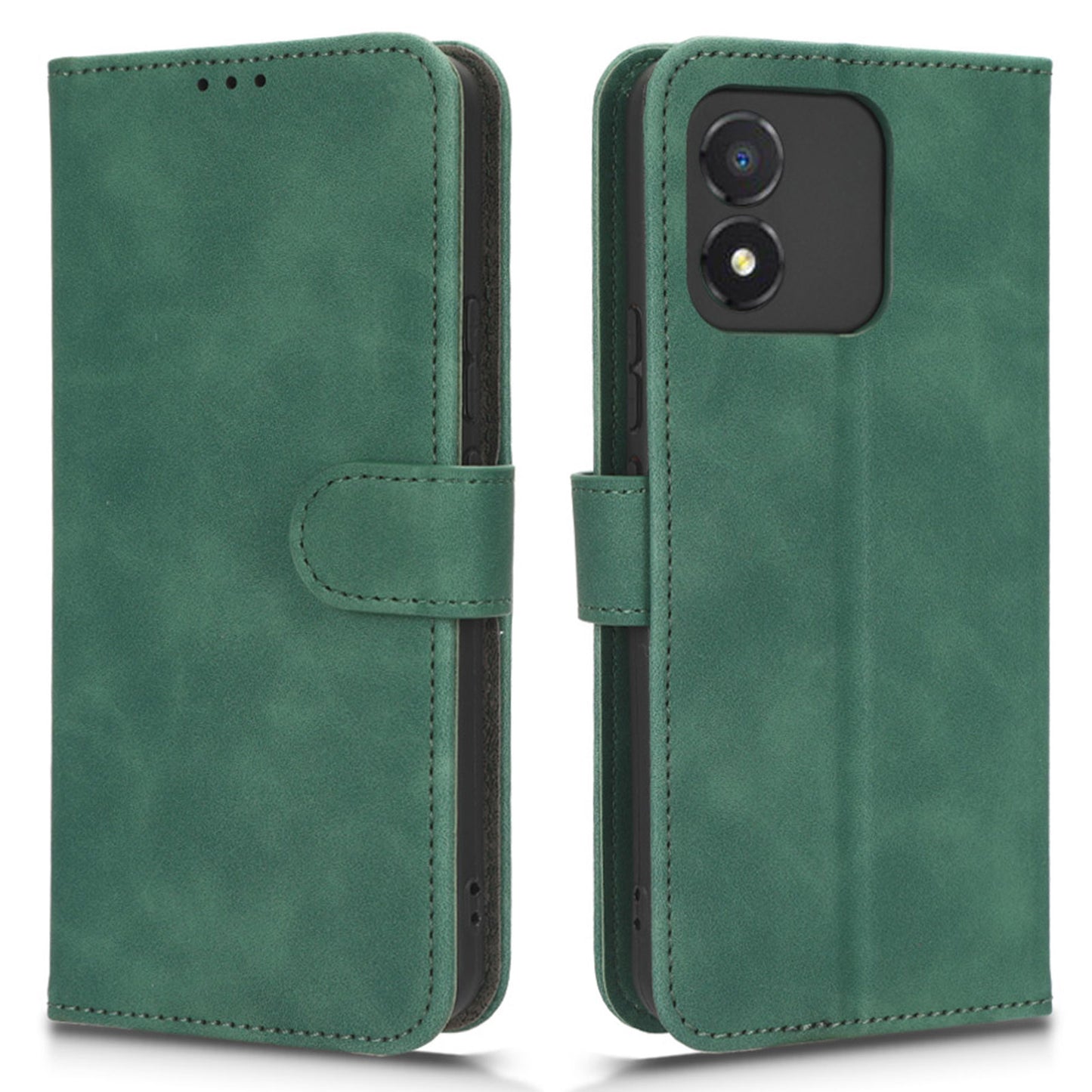 For Honor X5 4G Skin-touch Leather Phone Stand Case Wallet Cell Phone Cover