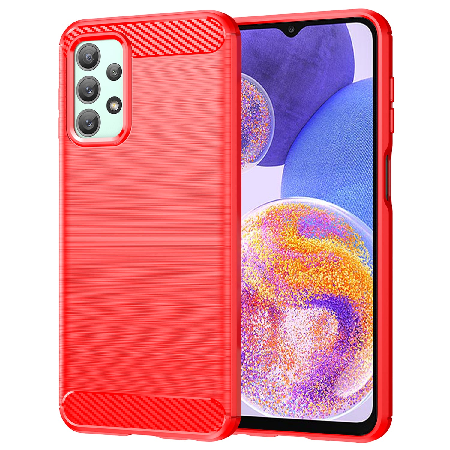 Phone Case for Samsung Galaxy A23 4G / 5G (Global Version) , Carbon Fiber Texture Brushed TPU Cover