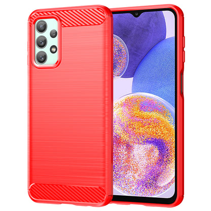 Phone Case for Samsung Galaxy A23 4G / 5G (Global Version) , Carbon Fiber Texture Brushed TPU Cover
