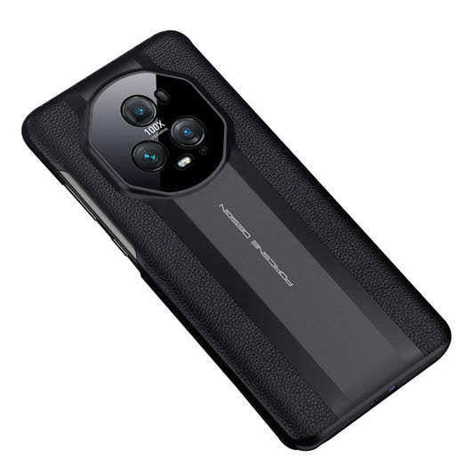 For Honor Magic5 Pro Genuine Leather + PC Phone Case Camera Protection Shockproof Phone Cover