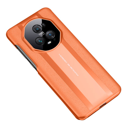 For Honor Magic5 Pro Genuine Leather + PC Phone Case Camera Protection Shockproof Phone Cover