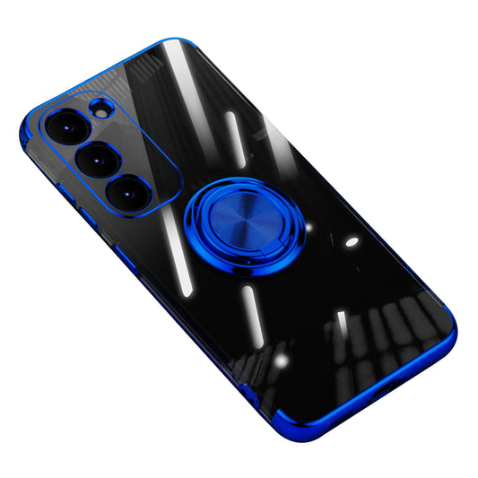For Samsung Galaxy S23 Case Ring Kickstand Electroplating TPU Phone Shell Anti-Drop Back Cover