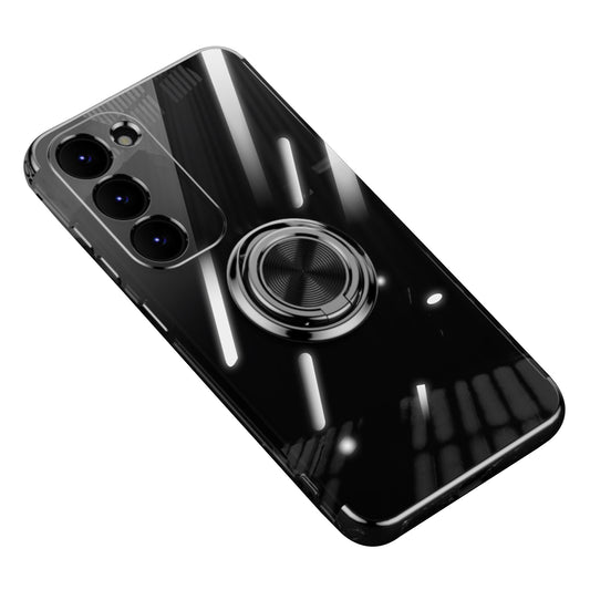 For Samsung Galaxy S23 Case Ring Kickstand Electroplating TPU Phone Shell Anti-Drop Back Cover