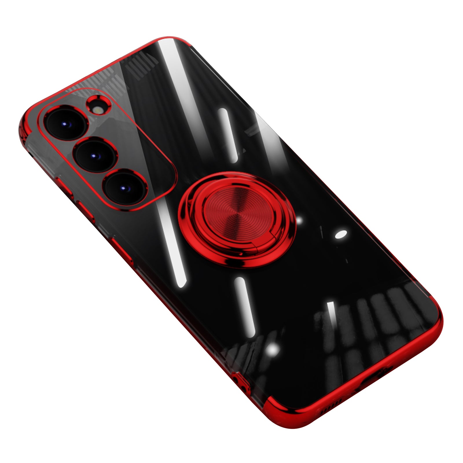 For Samsung Galaxy S23 Case Ring Kickstand Electroplating TPU Phone Shell Anti-Drop Back Cover