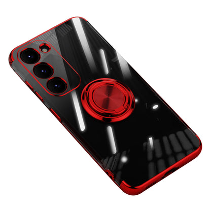 For Samsung Galaxy S23 Case Ring Kickstand Electroplating TPU Phone Shell Anti-Drop Back Cover